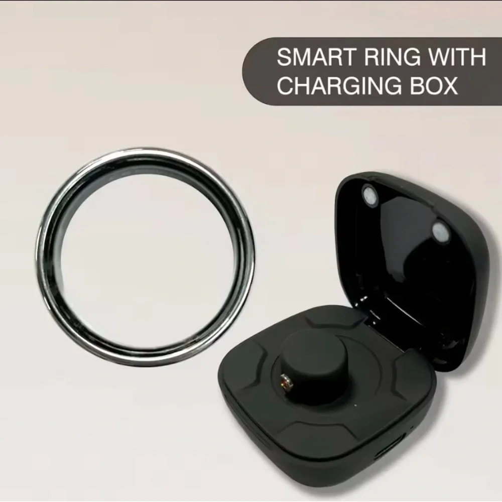 Smart Ring with Charging Box, Unisex, Charging Cord, Different Sizes